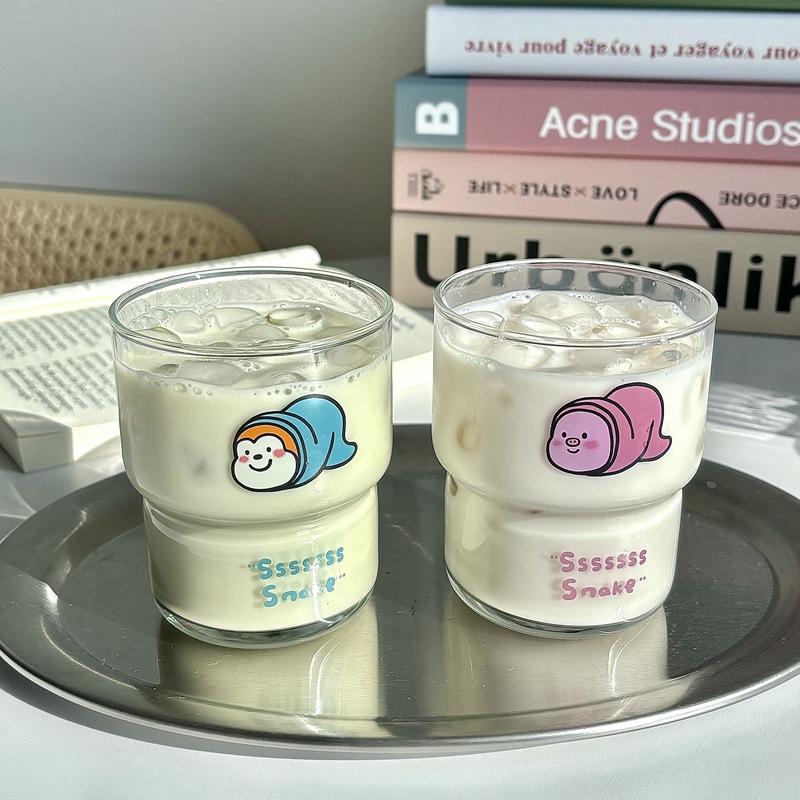 Wholesale of cross-border homemade glass cups, cold brew coffee cups, couple water cups, children's breakfast cups, milk cups Specification drawing