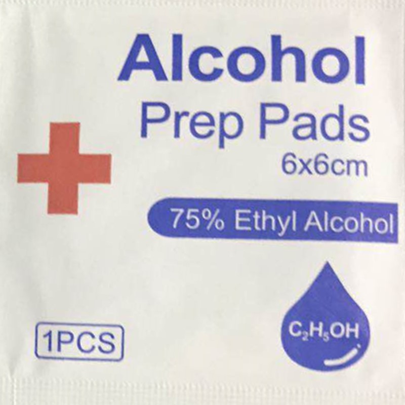 100 pieces of 75% alcohol cotton pads, 6*6cm thick alcohol wet wipes, independently sealed, portable digital screen details Picture