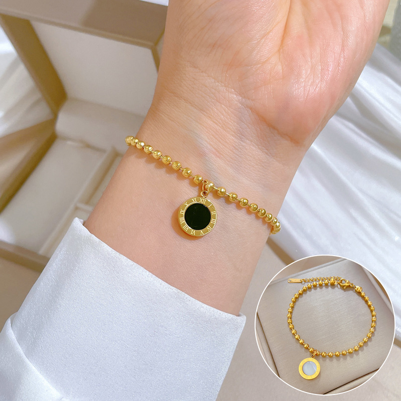 【 All-titanium Steel 】 Dongdaemun's unique and elegant forest-themed cold style Roman bead bracelet, a retro female Internet celebrity Application Scenario