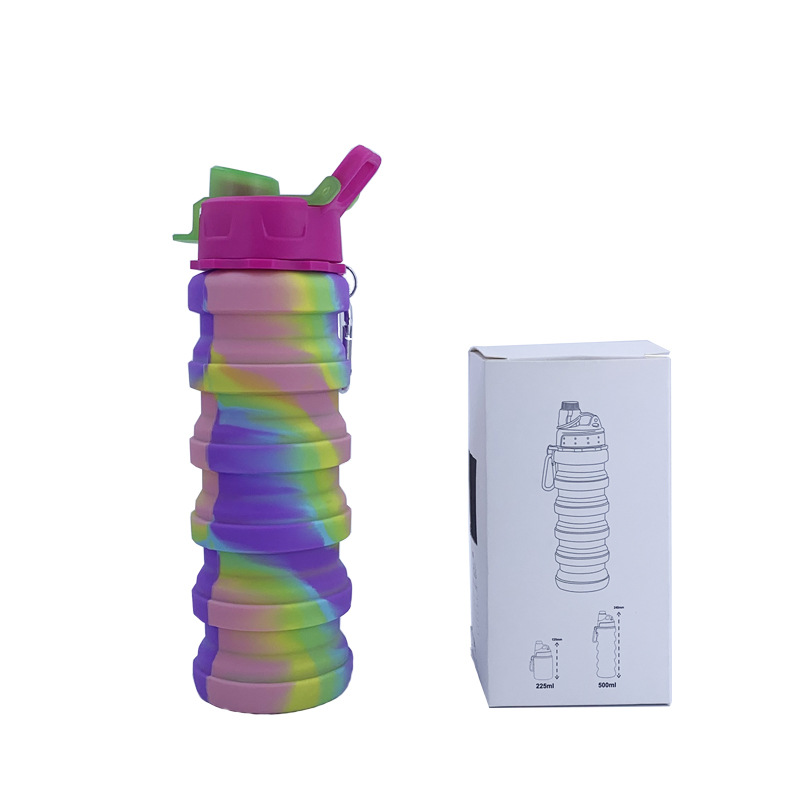 Cross-border exclusive silicone water bottle, creative foldable portable mountaineering water cup, outdoor cycling telescopic cola bottle Application Scenario
