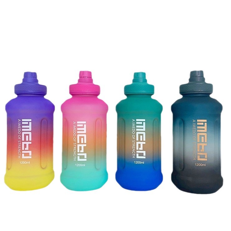 Wholesale frosted sports water bottles, gradient color ribbon handle direct drinking water bottles, large-capacity cross-border e-commerce plastic water cups Item Picture