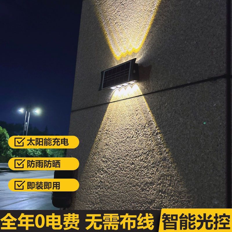 New solar-powered wall-washing lights for landscape decoration, villa balconies, gardens, fences, outdoor wall lamps and night lights details Picture