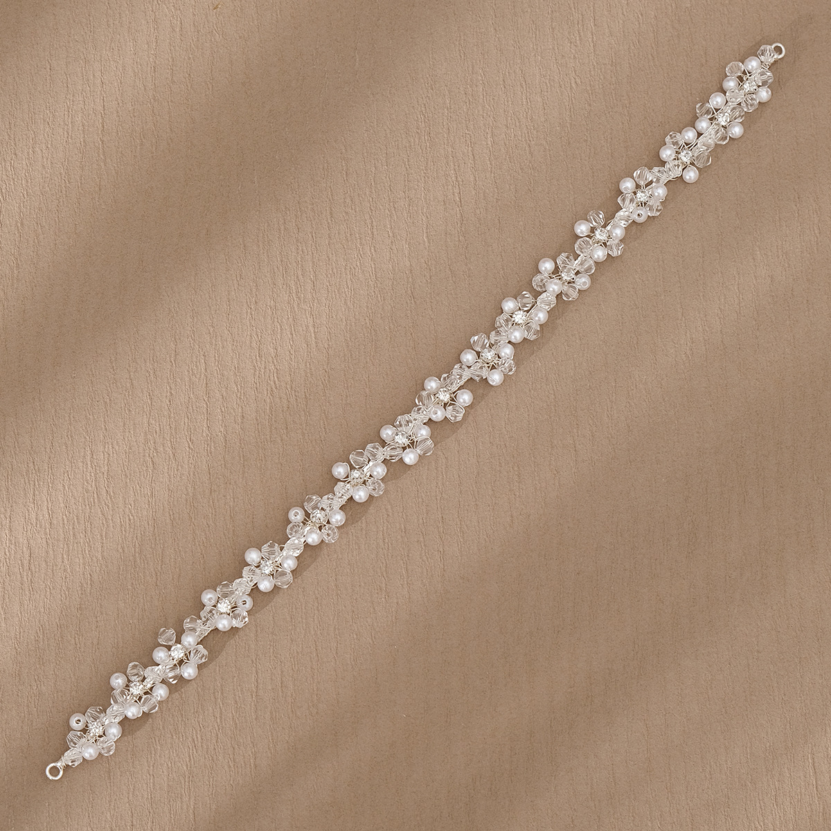 New Korean-style headwear, handcrafted pearl crystal hair bands, children's performance hair accessories, export accessories, hair bands, bride's hair bands Specification drawing