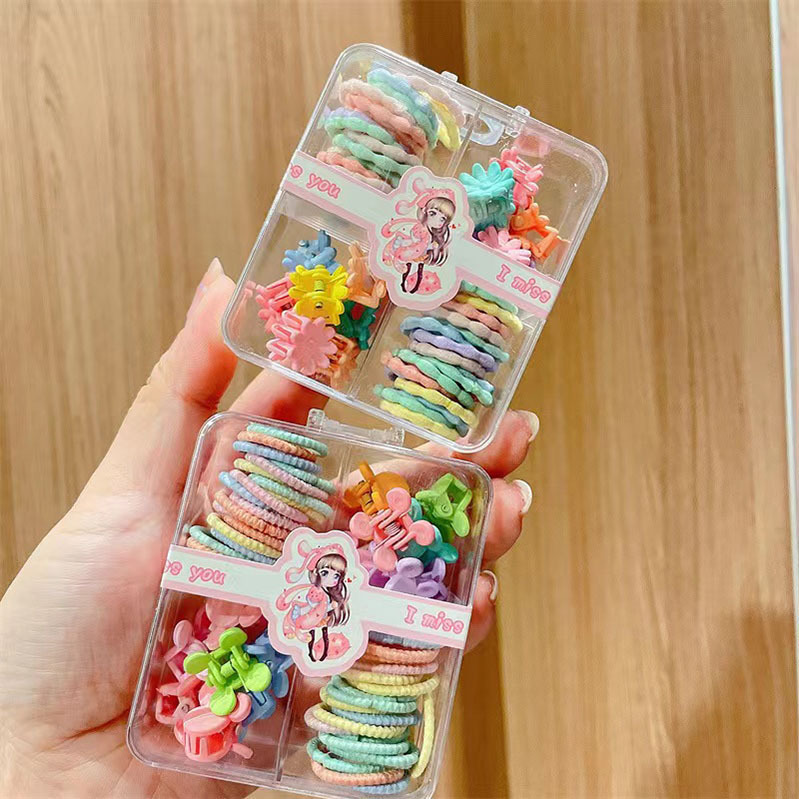 New cartoon children's headwear, seamless hair tie, towel ring 6-piece set, princess hair band, hair clip and hair accessory details Picture