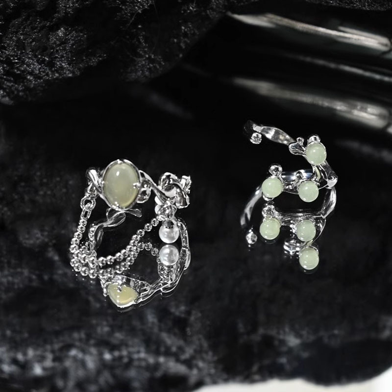 New Chinese-style national trend style, high-end, individual and fashionable open ring, women's Instagram cold style quality ring, index finger ring Specification drawing