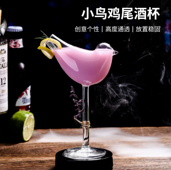 Handcrafted high-boron bird heat-resistant glass juice cups, whisky cups, cocktail cups, factory direct sales of vases Specification drawing