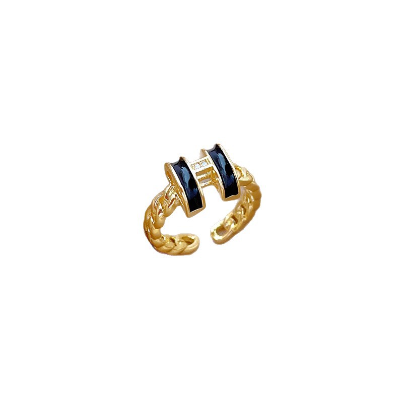 【 Real Gold 】 Light luxury full diamond three-layer ring with adjustable opening, simple jewelry, Japanese-style ring couple rings Item Picture