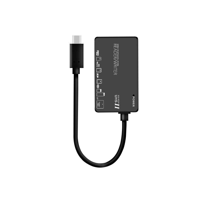 Factory sales private mold usb2.0 card reader, HDHC mobile phone memory card, high-speed password box, six-in-one CF card reader Specification drawing