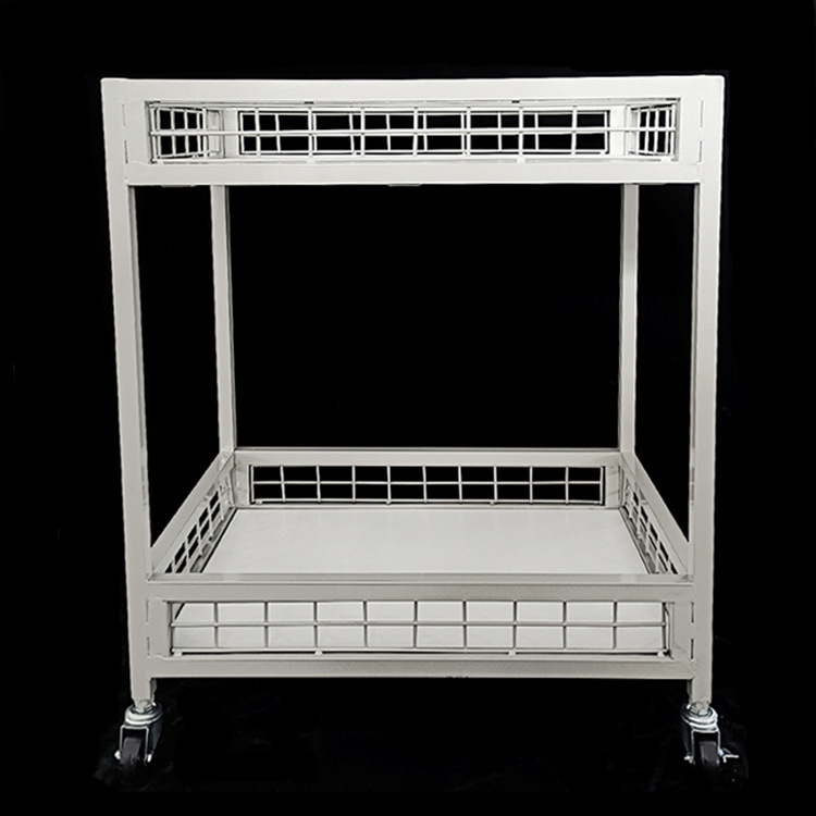 Fabric parking carts, cutting piece carts, material trolleys, turnover carts, small movable shelves with wheels in the garment workshop details Picture