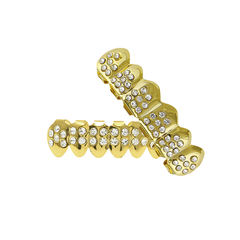 Cross-border European and American braces, hip-hop accessories, zircon braces, fashionable and exaggerated hip-hop style, supplied by hip-hop manufacturers Item Picture