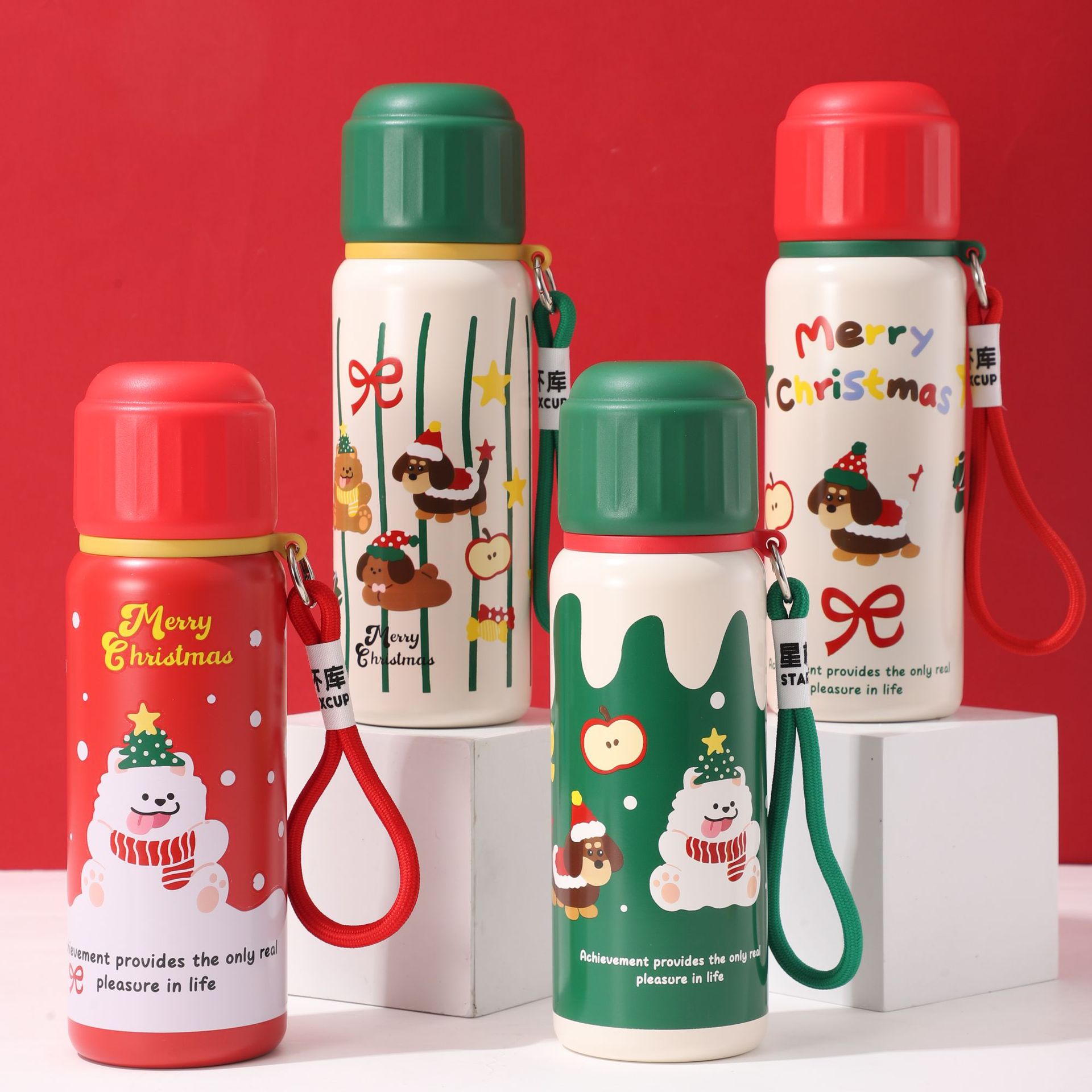 Wholesale of 2024 new 316 stainless steel Christmas insulated cups and creative cartoon bullet-shaped insulated flasks for holiday gifts full figure