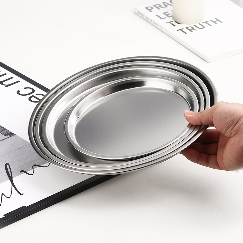304 Golden round oil-draining plate, snack and French fries plate, fried chicken tray, fruit cake and pastry plate, Western food plate and vegetable plate Specification drawing