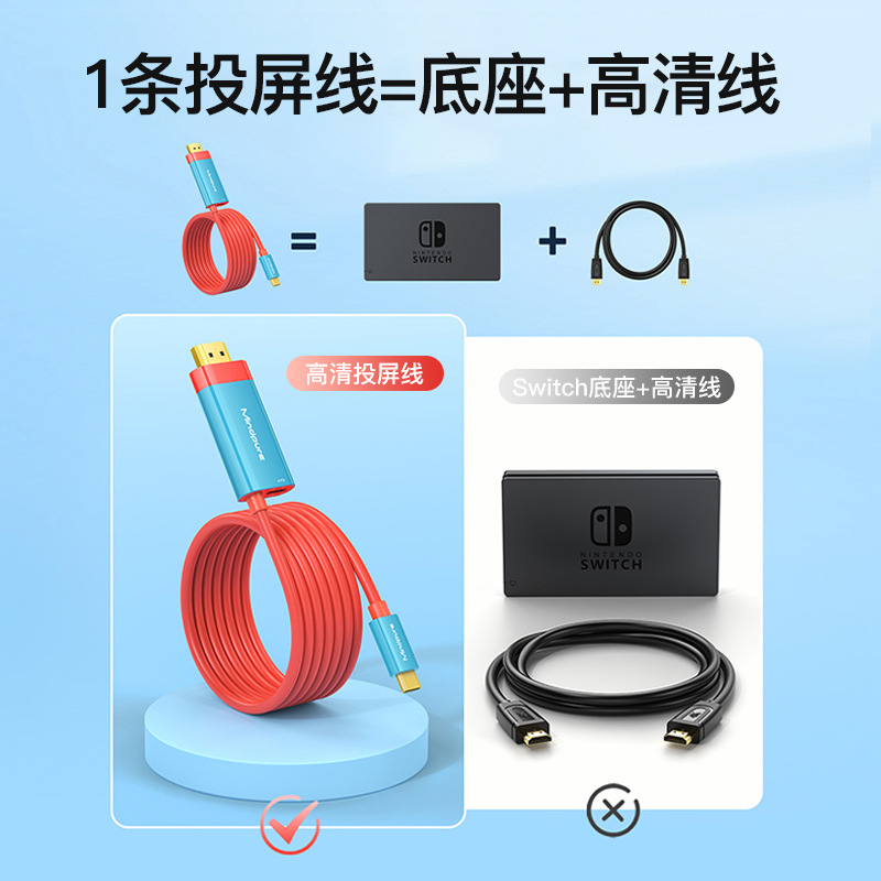switch Nintendo HD screen projection cable 4k mobile phone and computer screen projection conversion cable type-c to hdmi adapter cable details Picture