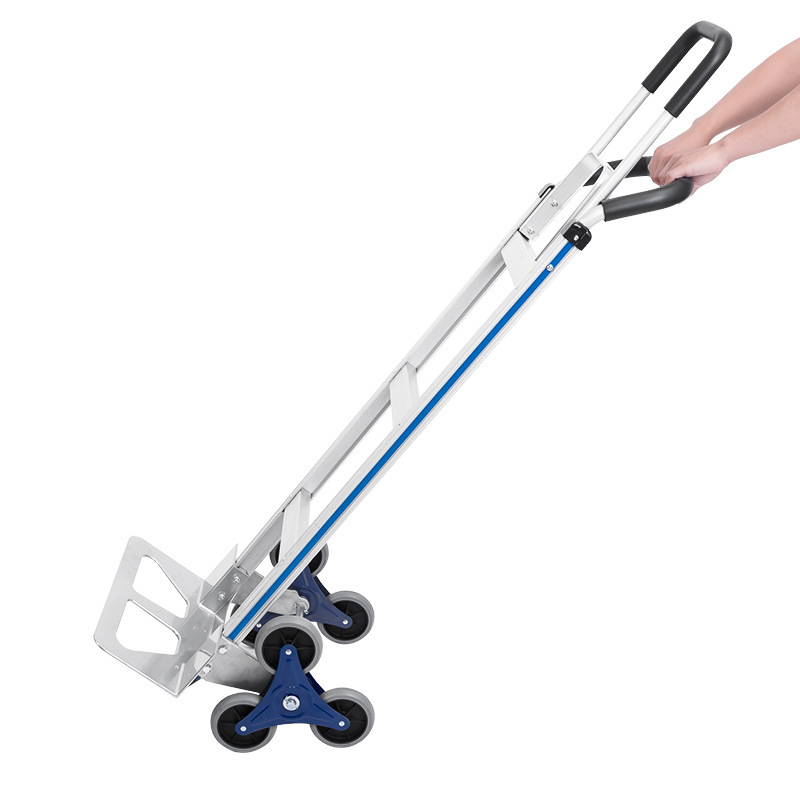 Aluminum alloy logistics hand-pushed tiger cart, two-wheeled hand-pulled cart for goods handling, thickened household heavy-duty king stair-climbing cart Item Picture