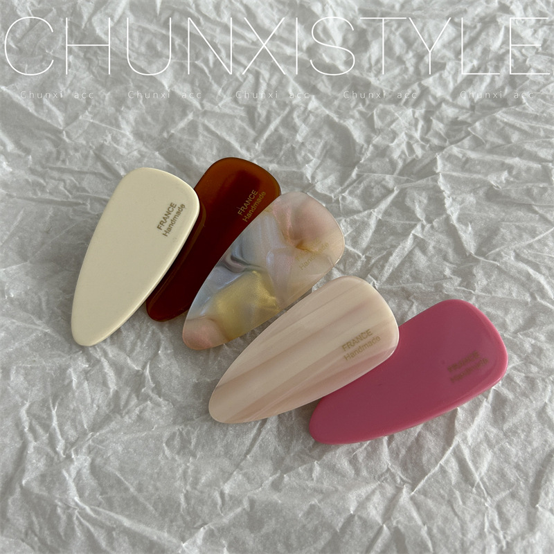 French-style acetate hair clips for women, 2023 new Korean side bangs clips, ducktail clips, hair clip headwear details Picture