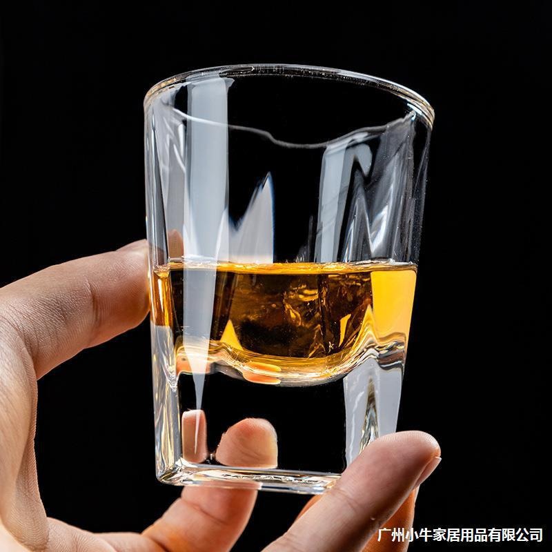 Glass cups, beer mugs, KTV cups, square cups, thickened glass cups, shock-resistant commercial thick-bottomed beer cups, 100ml Specification drawing