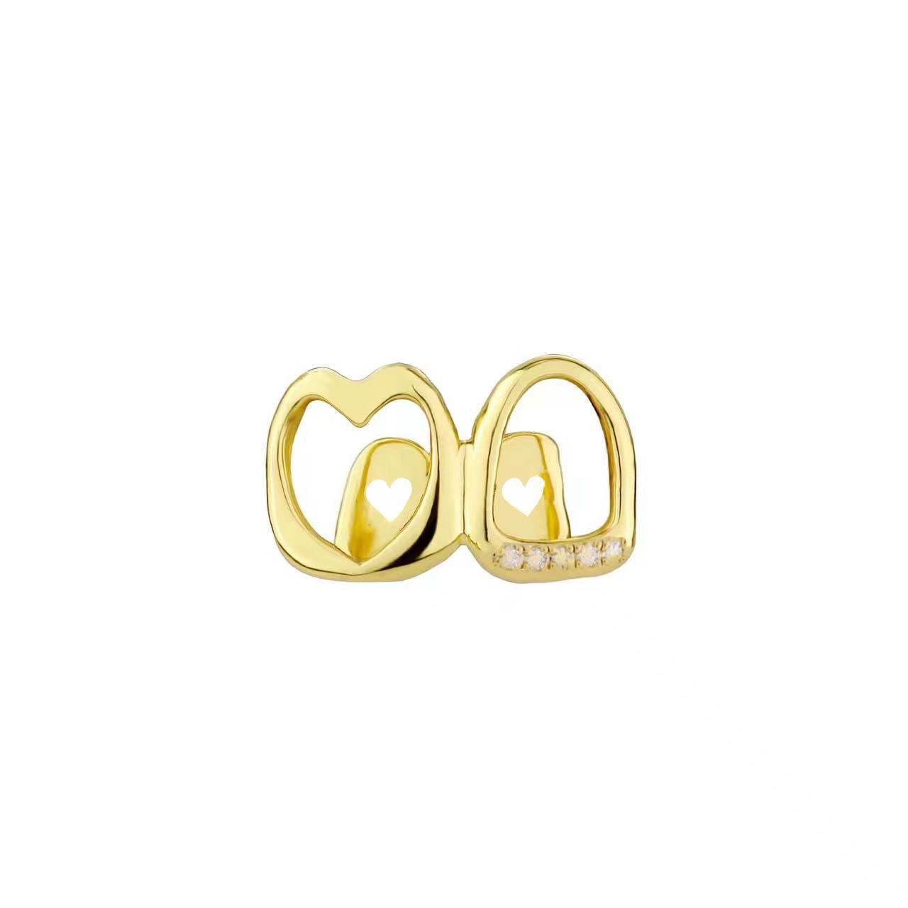 European and American hollowed-out heart-shaped zircon double-set braces, cool and stylish for daily outings, genuine, hip-hop, versatile cross-border accessories Specification drawing
