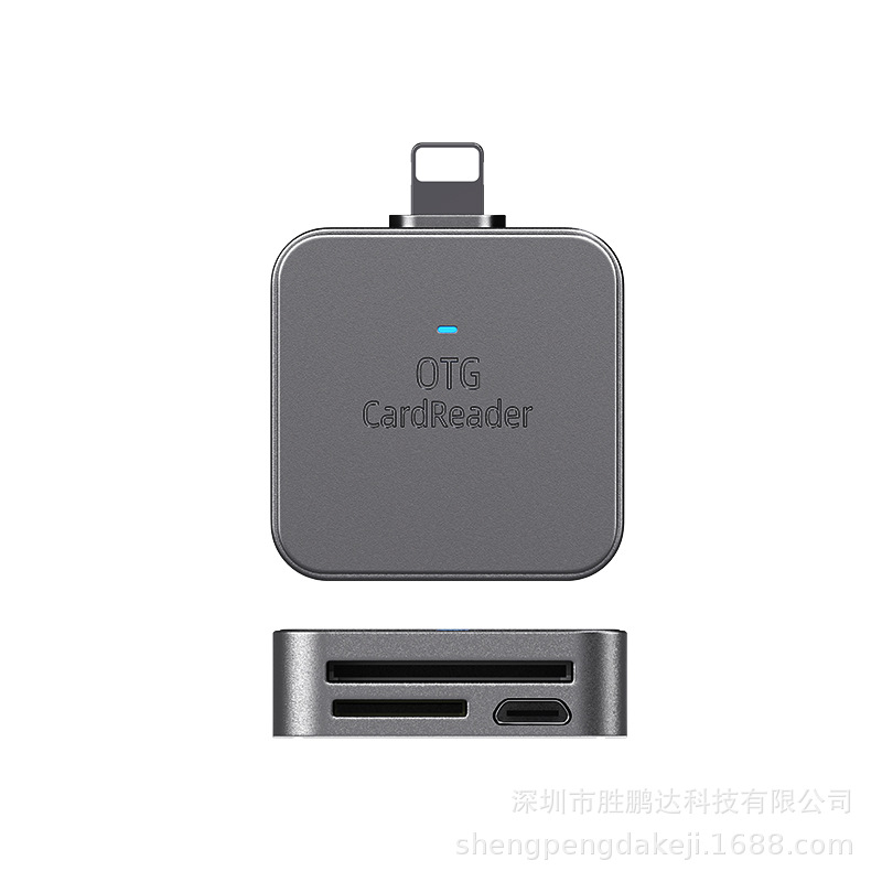 Apple compatible mobile phone SD card reader 2-in-1 SD/TF card camera OTG memory card adapter cable adapter details Picture