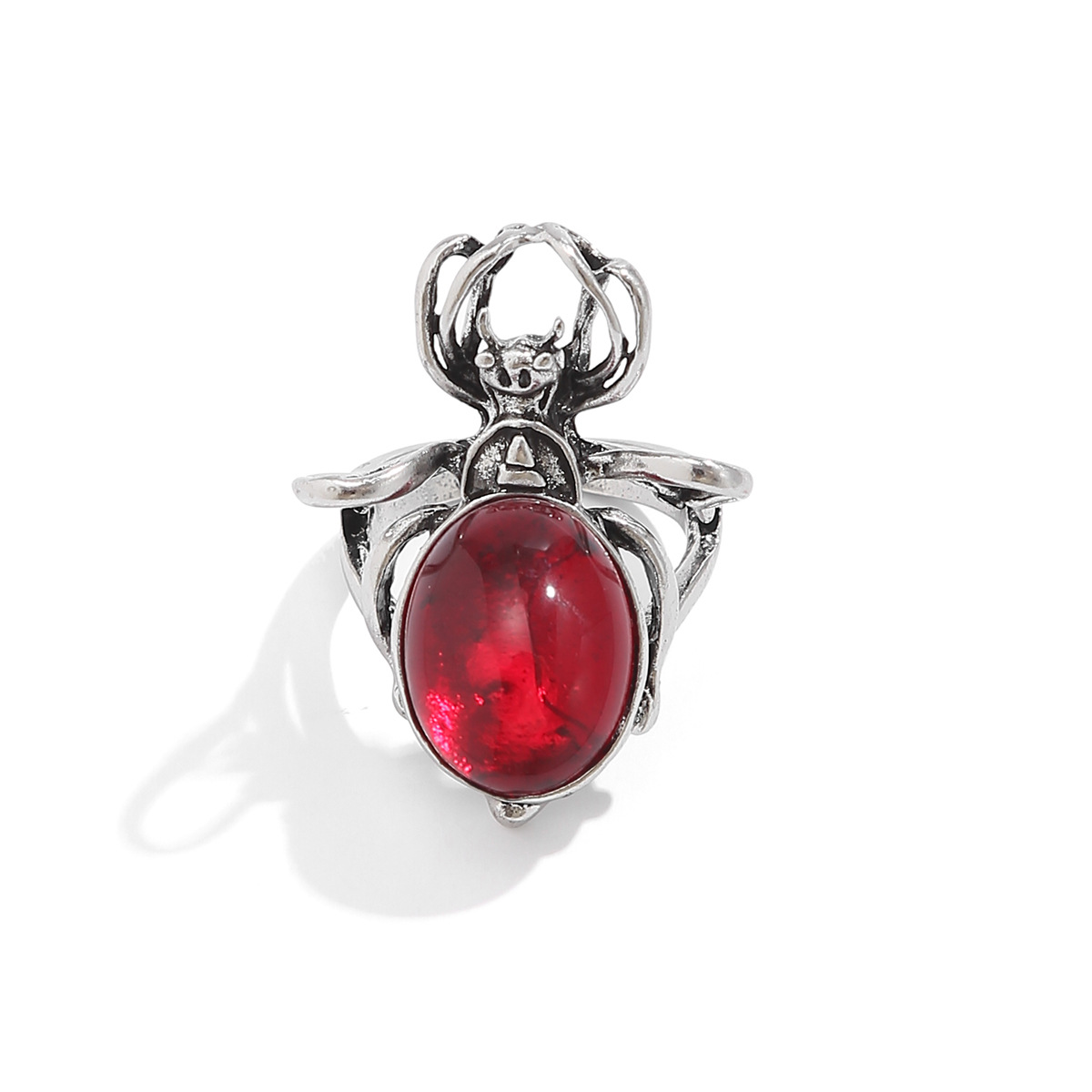 A cross-border Halloween blood-colored gemstone necklace for women, a choker with a unique blood-drop stained spider punk collar Item Picture