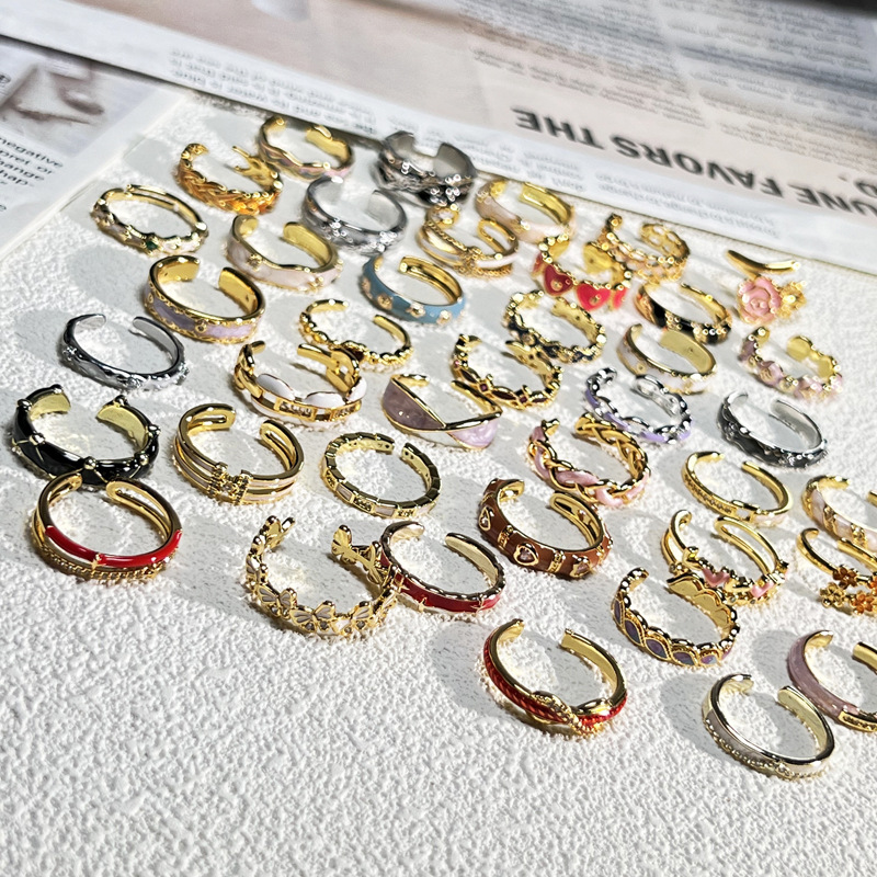 Sweet and cool, niche design sense enamel drop glaze, fashionable and individual open ring, retro, exquisite and versatile ring accessory for women Application Scenario