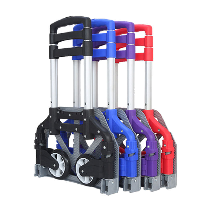 Factory direct sales of aluminum alloy trolley, foldable small cart, multi-functional cargo luggage cart, household telescopic cart Specification drawing