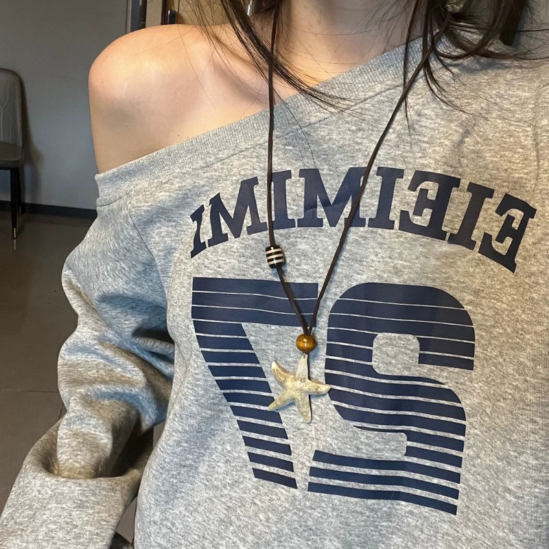 A simple Korean-style Instagram Pai long necklace with a retro ocean vibe for women. Adjustable sweater chain processing Specification drawing
