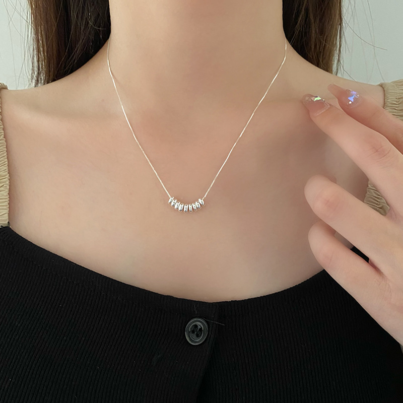The 2023 new style of small bead fine necklace for women's summer, simple, light luxury and niche design, collarbone chain on Instagram Specification drawing