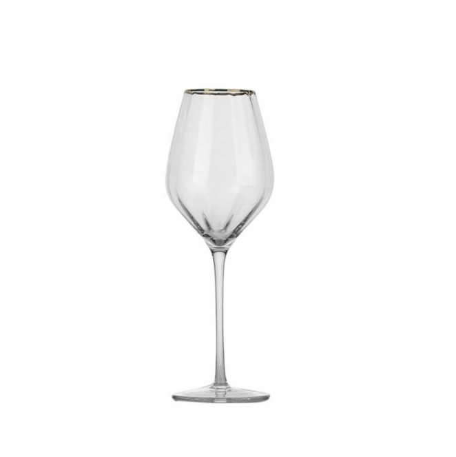 Wholesale of creative European-style household gold-rimmed glass wine glasses, champagne glasses, brandy glasses, prism pumpkin striped water glasses Application Scenario