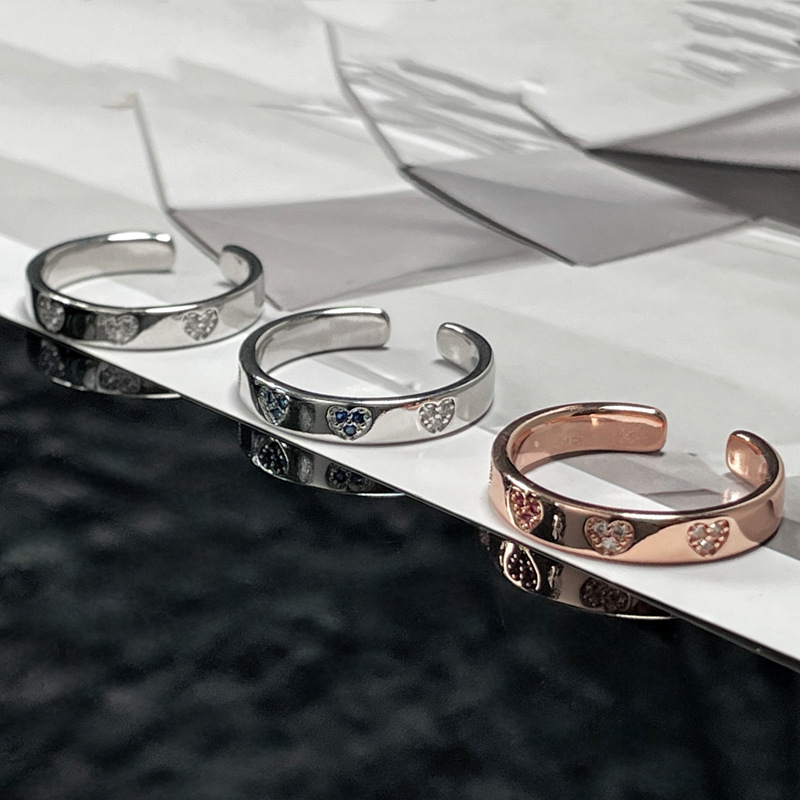 The new 2024 niche design of the high-end ring, a light luxury and exquisite heart-shaped ring, is fashionable and individualistic for women Specification drawing