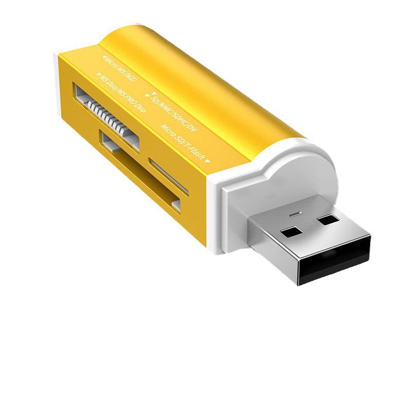 Factory direct sales of SY-662 four-in-one multi-functional card reader wholesale multi-in-one card mini aluminum alloy card reader Item Picture