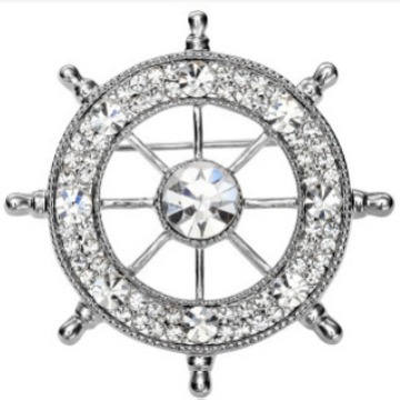 Z5 Yiwu factory Direct sales: Hot sales of retro alloy sparkling diamond rudder brooches, badges, corsages and accessories wholesale with free shipping Item Picture