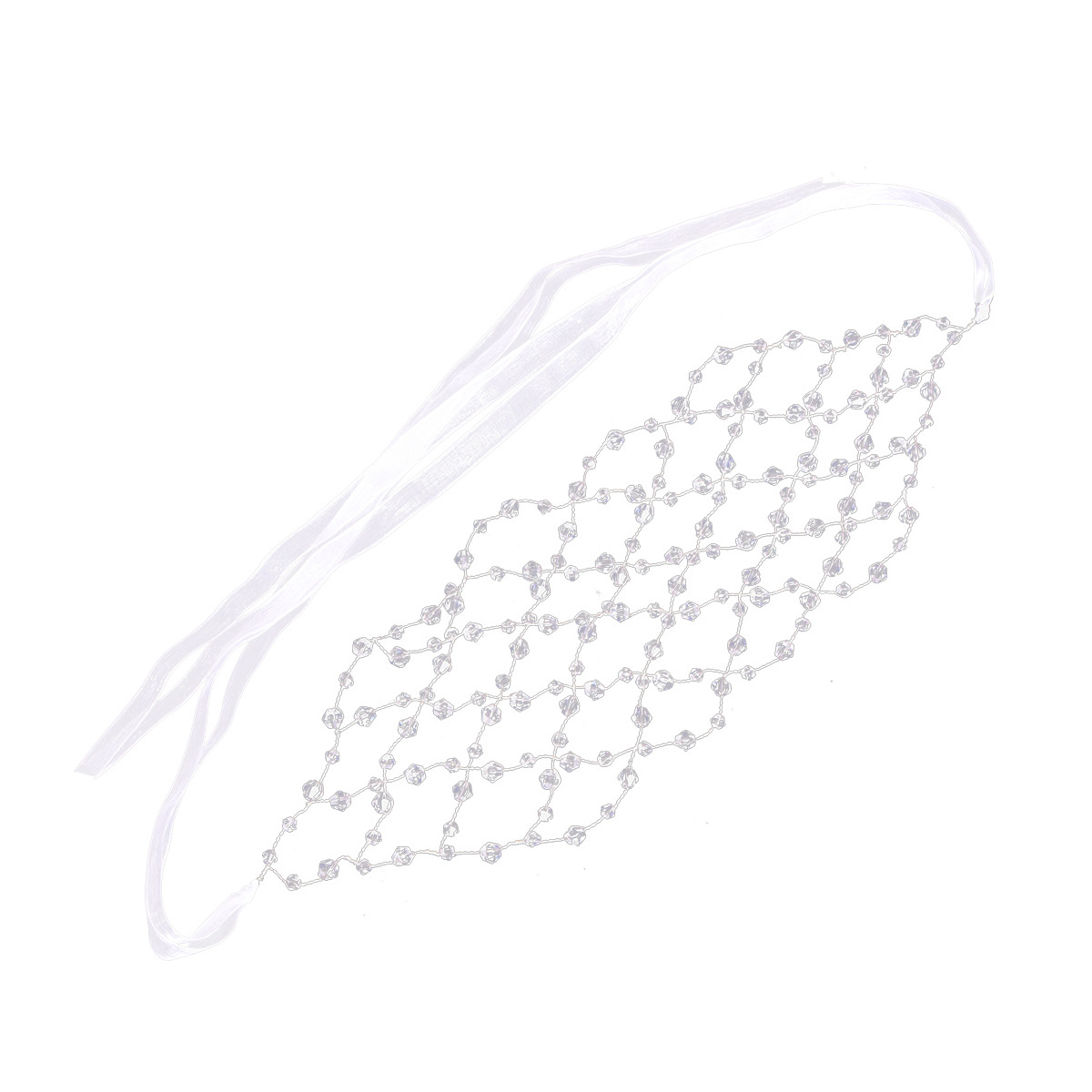 European and American bride accessories, wedding gowns, evening gowns, hair bands, handcrafted crystal grid hair-pressing headwear, widened exotic headwear, and feminine charm Item Picture