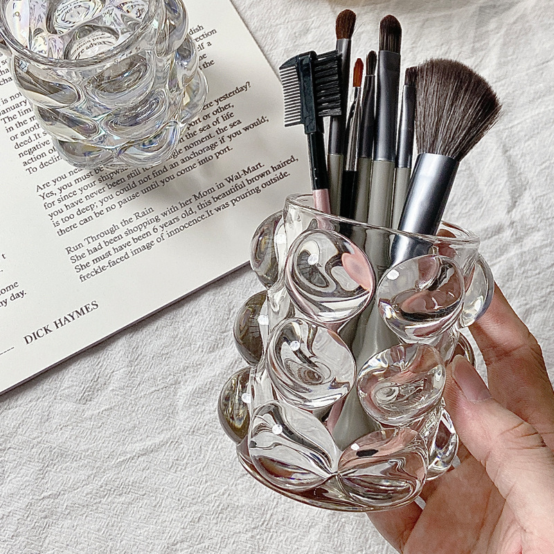 Bolimei glass pen holder creative and simple student stationery, office Instagram desktop storage ornament Application Scenario