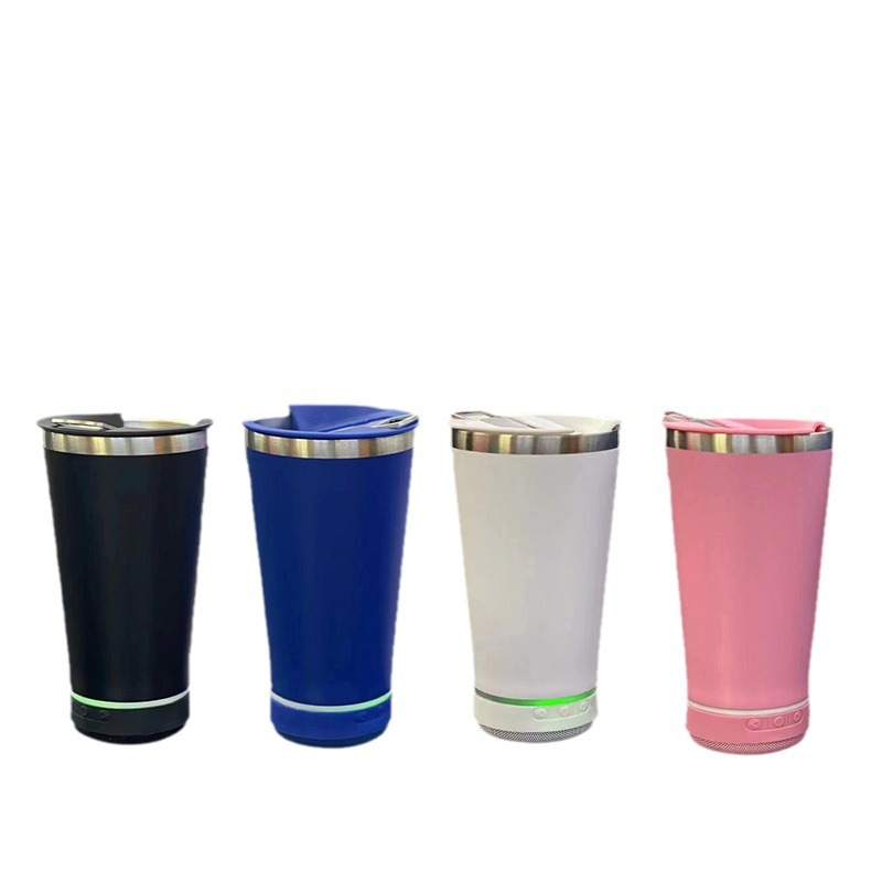 Wholesale of 16oz cross-border 304 stainless steel insulated cups, Bluetooth audio car cups, outdoor portable car beer mugs Item Picture