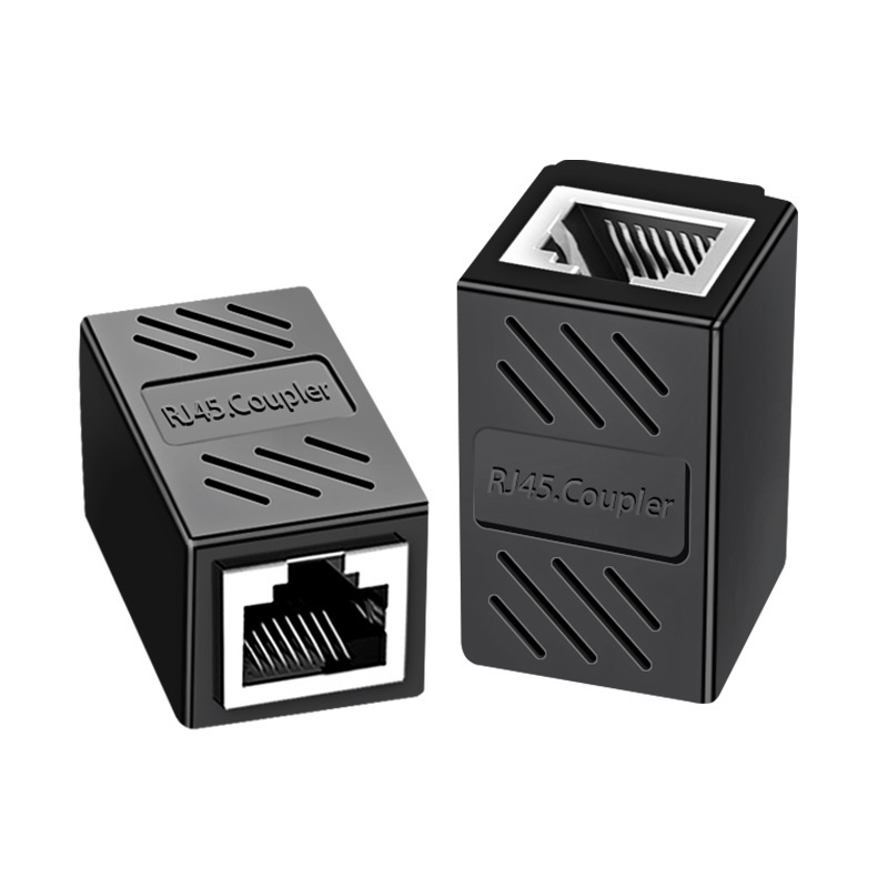 Manufacturer's RJ45 network extender, 100M network cable pair connector, one-to-one splitter, shielded network straight-through head full figure