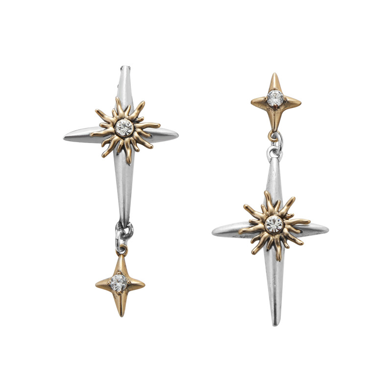 Original cold style four-pointed star series earrings 925 silver needle high-end earstud wholesale fashionable light luxury earrings for women Item Picture
