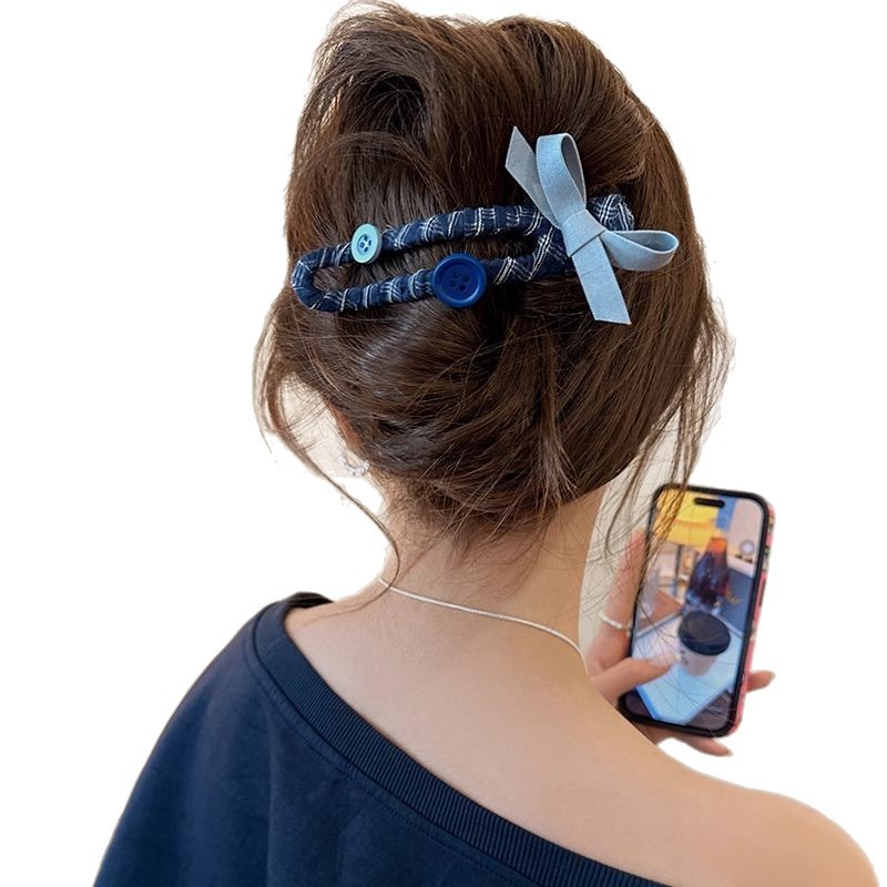 Banana clip, high ponytail hair clip, hair accessory, Korean simple and elegant hair clip, women's back head updo, high-end shark clip Item Picture