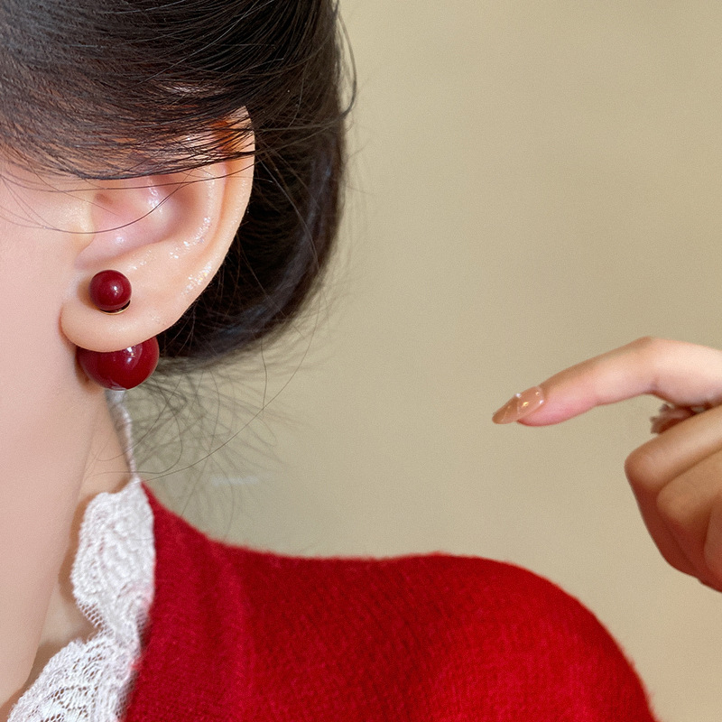 Ankela red bean stud earrings for women, a new bestsellers in 2025, exude a high-end feel and are versatile, retro and elegant earrings Application Scenario
