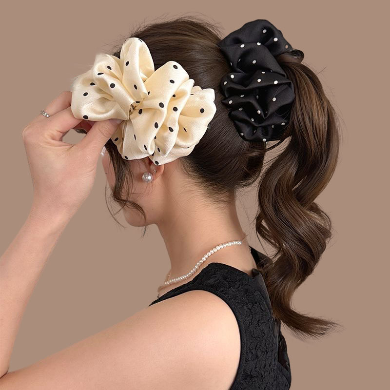 Cloud Bubble Polka dot Floral Banana Hairpin for increasing hair volume, 2025 new style for women, high ponytail pinch at the back of the head Specification drawing