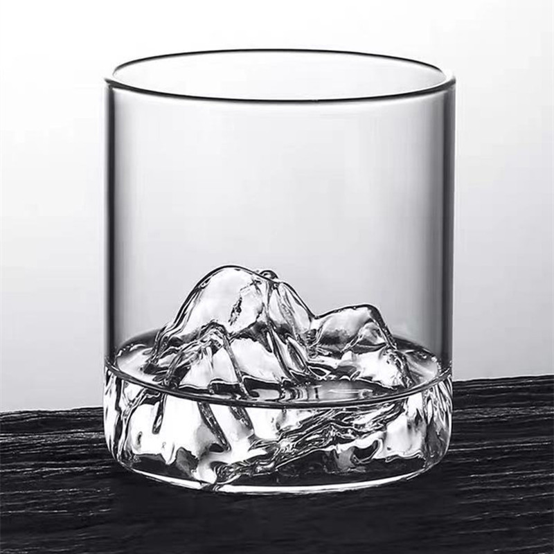 High borosilicate glass mountain viewing cup, Japanese Fuji Mountain Zangshan cup, whisky wine glass, household high-temperature resistant fruit and tea water glass details Picture