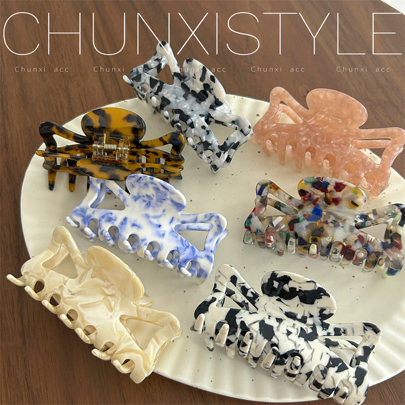 French crown style ~ Korean FRANCE medium-sized retro updo hair clip at the back of the head shark clip hair accessory full figure