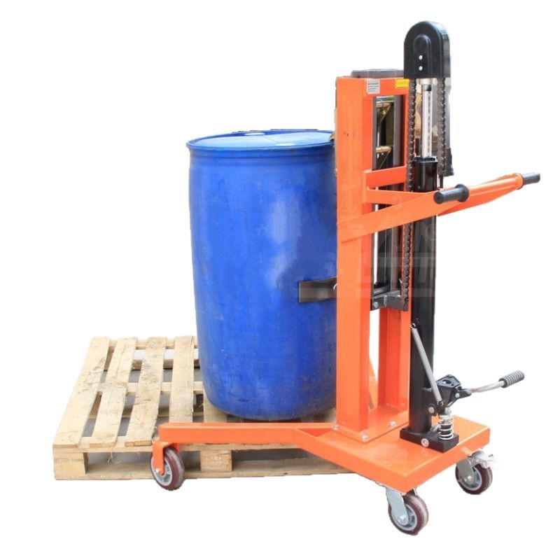Heavy-duty oil drum handling vehicle DTF450 manual 200L hydraulic eagle-beak four-wheel with scale paint drum trolley stacker Item Picture
