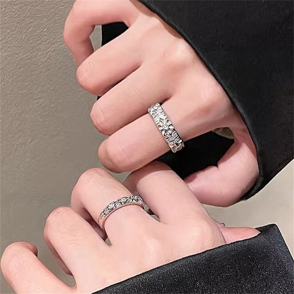 Simple and fashionable brushed ring, women's Instagram light luxury cold style index finger ring, elegant and high-end, niche design sense ring Specification drawing