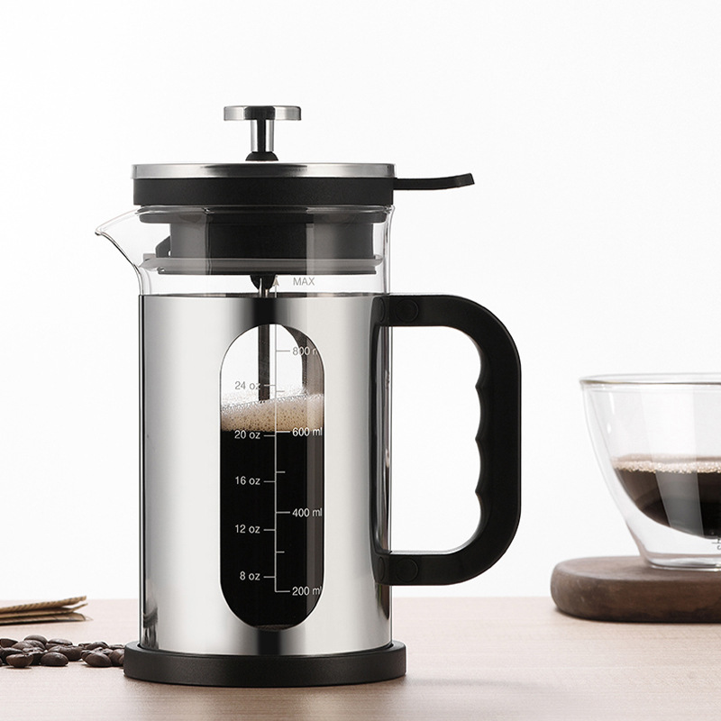 Coffee press, high borosilicate glass heat-resistant tea infuser, sealed press and stewing coffee utensil, household sharing pot details Picture