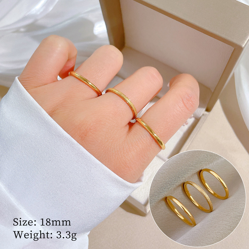 【 All-Titanium Steel 】 Plain ring three-in-one minimalist geometric titanium steel dance ring for men and women, ins personalized index finger details Picture