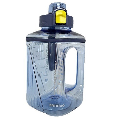 Wholesale of portable rope straw cups for male and female students in outdoor fitness, summer transparent large-capacity water bottles, square water cups Item Picture