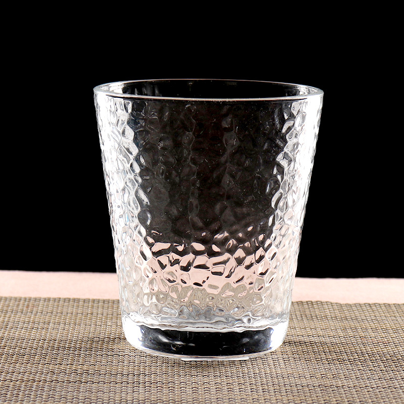 Creative Japanese-style hammer-patterned cups, high-temperature resistant large-capacity glass water cups, household transparent beer mugs, juice drink cups full figure