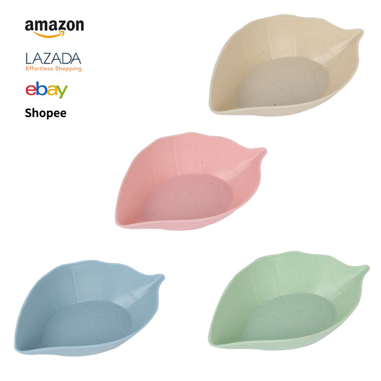 Wheat, bellflower, creative leaves, bone-spitting plate, fruit plate, leaf plate, plastic snacks, cake plate, table garbage plate full figure