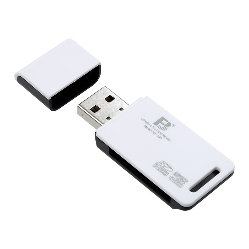 Fengbiao FB360 card reader, micro SD memory card, TF 2-in-1 recorder, USB computer, USB flash drive, memory reader full figure