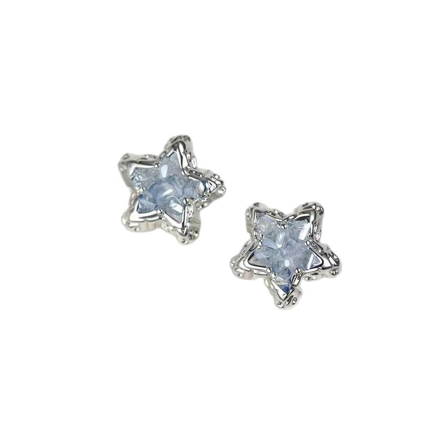 Fresh and delicate star crystal stud earrings in contrasting colors, exquisite and sweet earrings for women, 2025 new style, exquisite and small earrings wholesale Item Picture